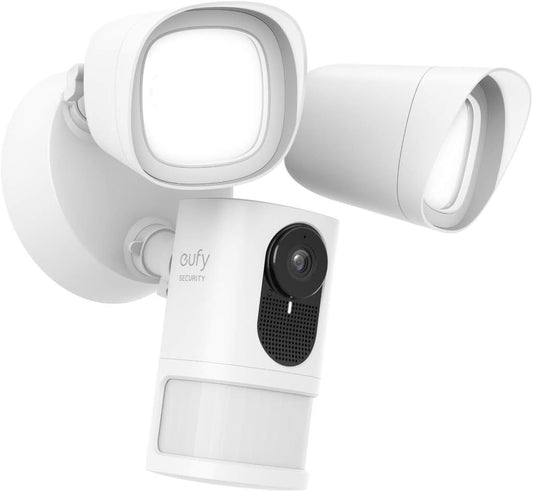 eufy Security Floodlight Camera, 2K HD,Real-Time Response, No Monthly Fees, Secure Local Storage, 2500-Lumen Bright and Adjustable Floodlights, Ready for Any Weather (Renewed)