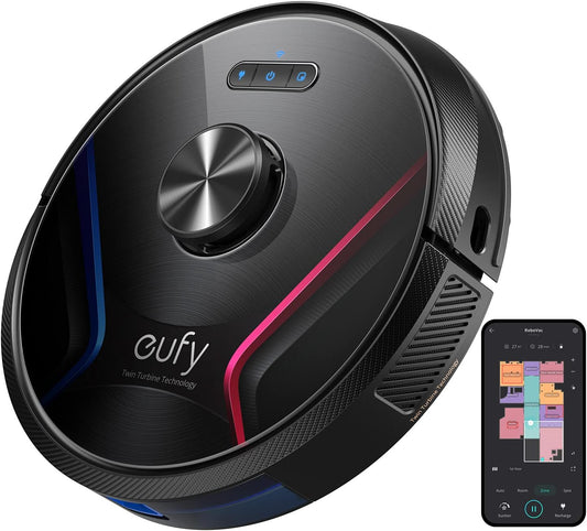 eufy by Anker RoboVac X8 Robot Vacuum Cleaner with iPath Laser Navigation, Twin-Turbine Technology Generates 2x 2000 Pa Suction, AI. Map 2.0 Technology, Wi-Fi, Perfect for Pet Owner