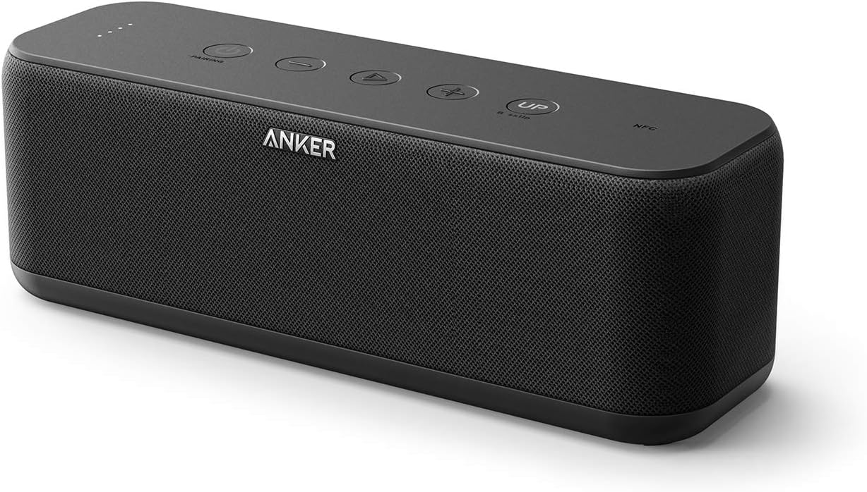 Upgraded, Anker Soundcore Boost Bluetooth Speaker with Well-Balanced Sound, BassUp, 12H Playtime, USB-C, IPX7 Waterproof, with Customizable EQ via App, Wireless Stereo Pairing